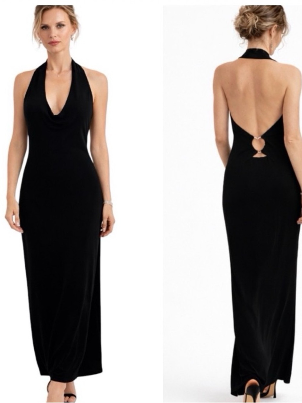New Zara Black Halter Backless  dress
